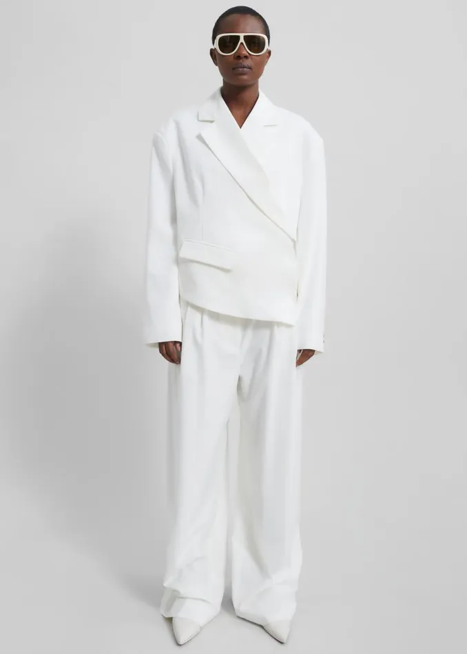 Women The Frankie Shop Outerwear Remain Asymmetric Blazer Egret