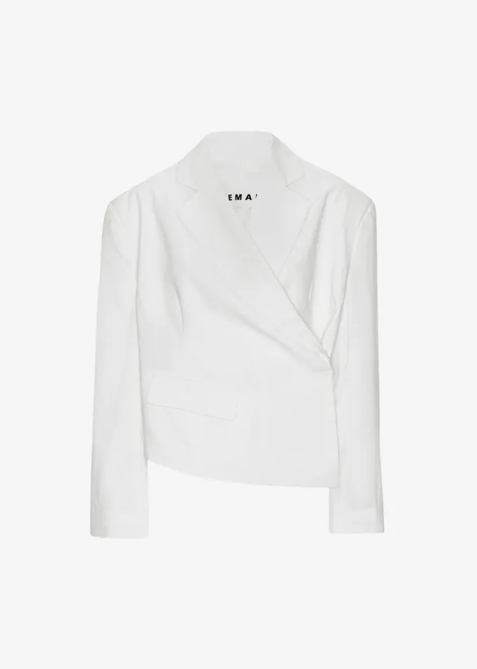 Women The Frankie Shop Outerwear Remain Asymmetric Blazer Egret