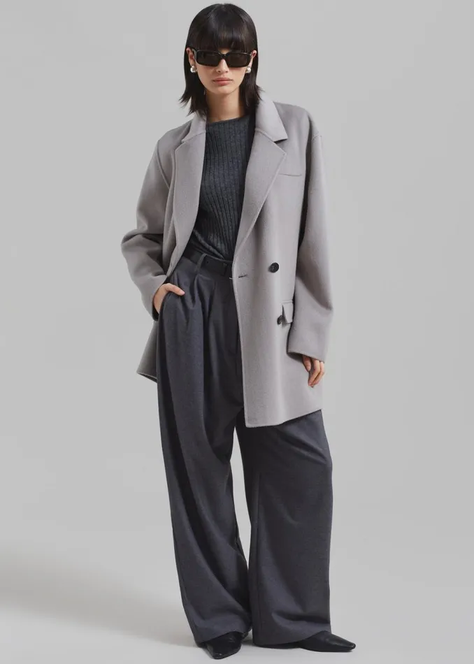 Women The Frankie Shop Outerwear Renata Wool Blazer Grey