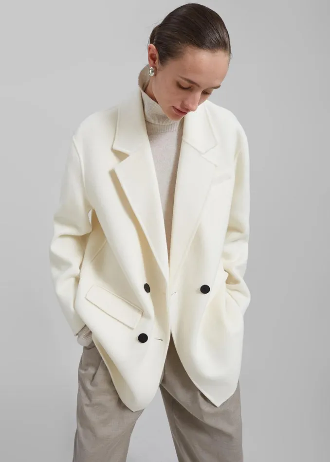 Women The Frankie Shop Outerwear Renata Wool Blazer Ivory