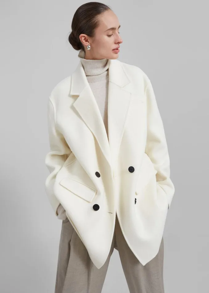 Women The Frankie Shop Outerwear Renata Wool Blazer Ivory