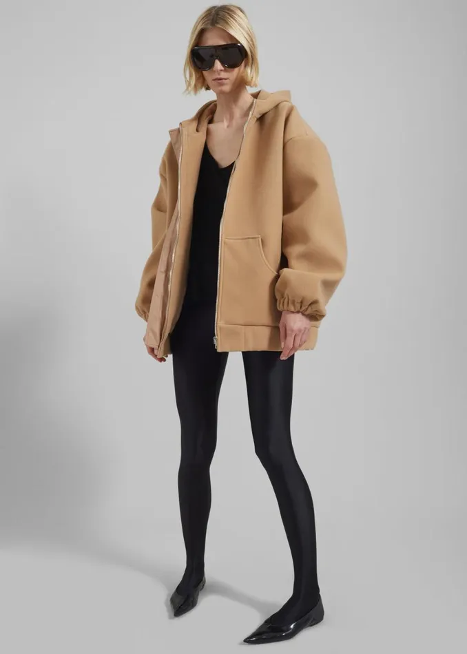 Women The Frankie Shop Outerwear Rey Zip Up Hoodie Beige
