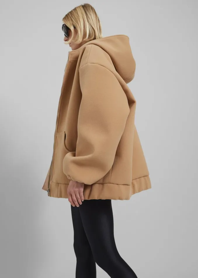 Women The Frankie Shop Outerwear Rey Zip Up Hoodie Beige