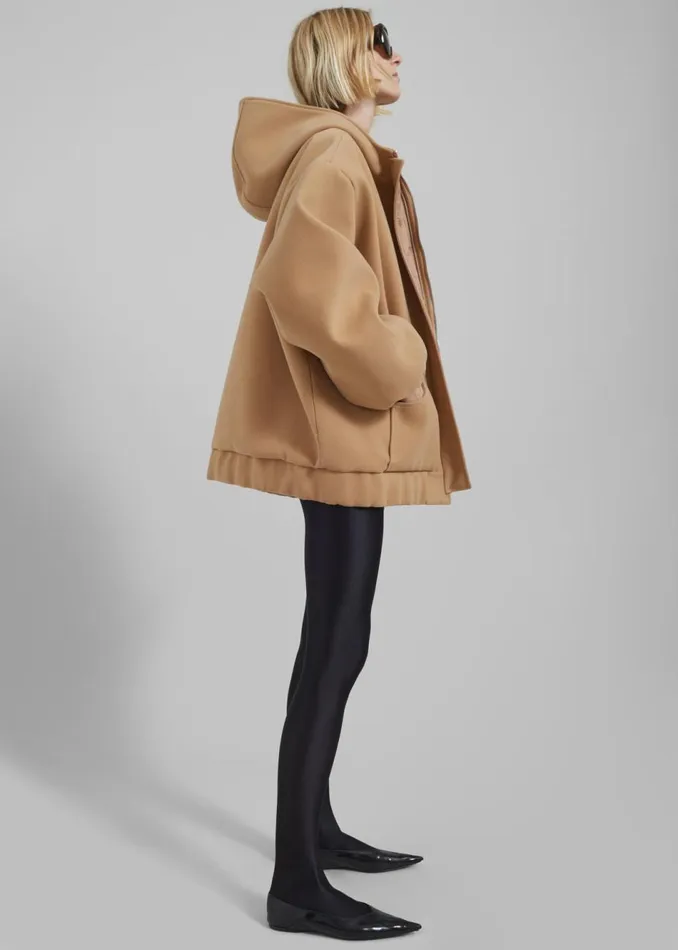 Women The Frankie Shop Outerwear Rey Zip Up Hoodie Beige