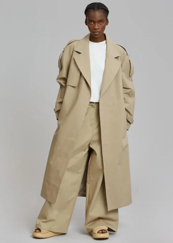 Women The Frankie Shop Outerwear Rhodes Trench Coat Natural