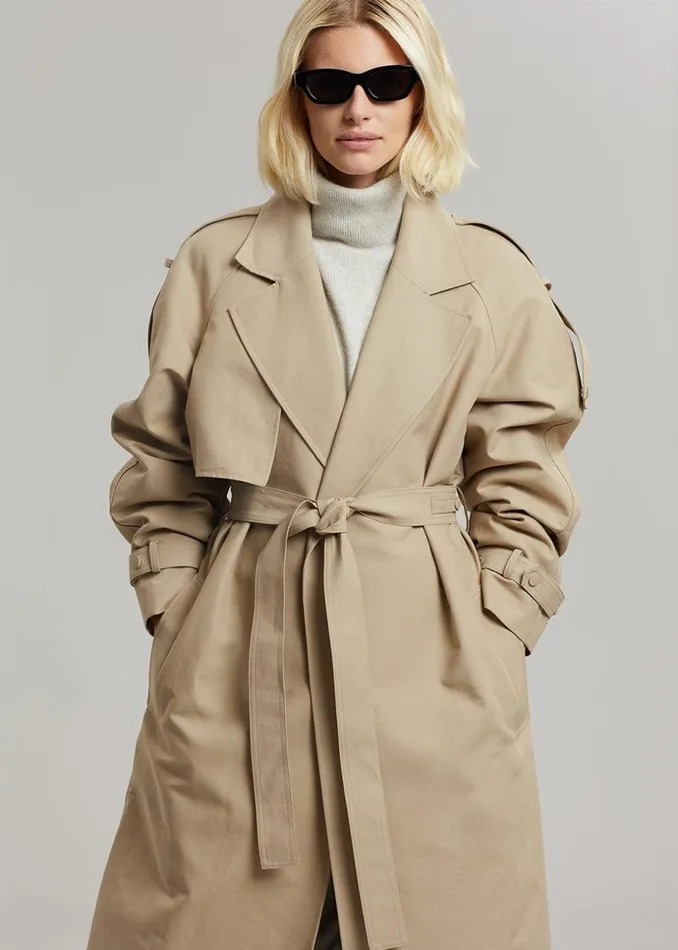Women The Frankie Shop Outerwear Rhodes Trench Coat Natural