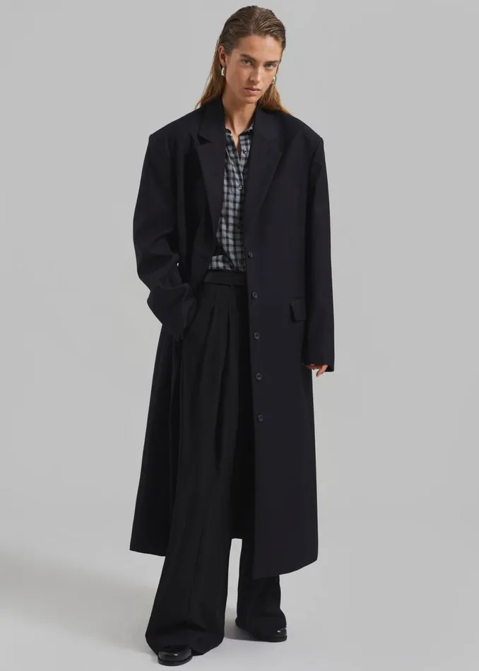 Women The Frankie Shop Outerwear Robinson Long Coat Black