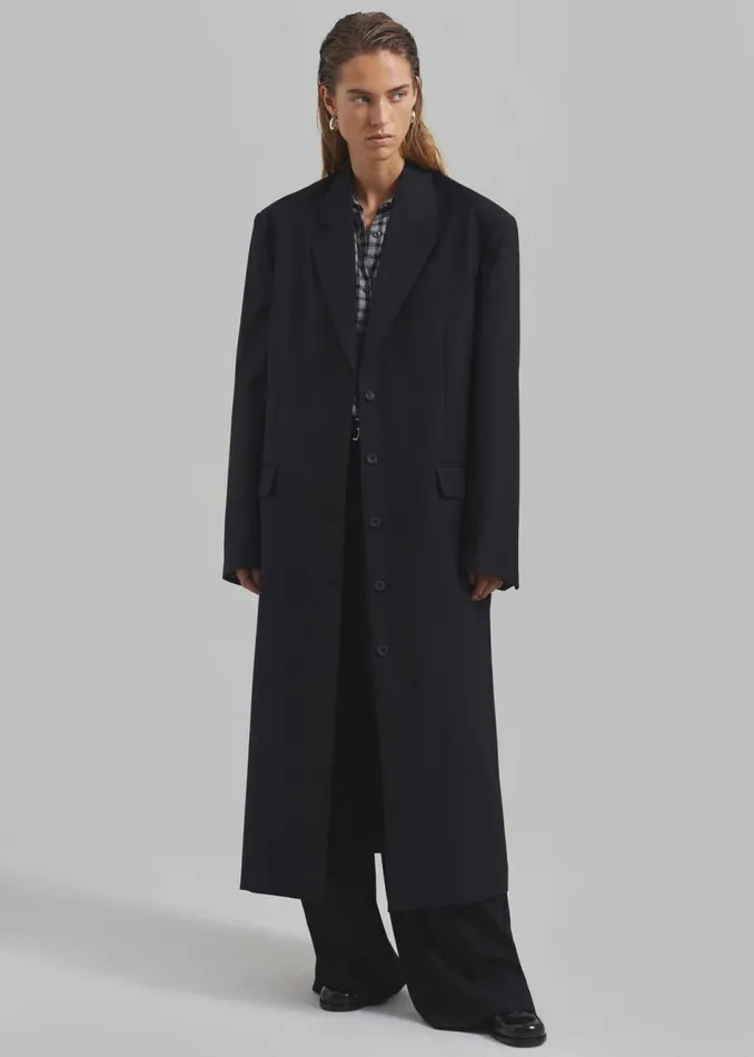 Women The Frankie Shop Outerwear Robinson Long Coat Black