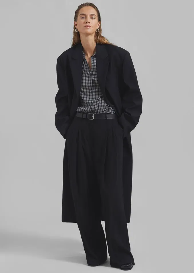 Women The Frankie Shop Outerwear Robinson Long Coat Black
