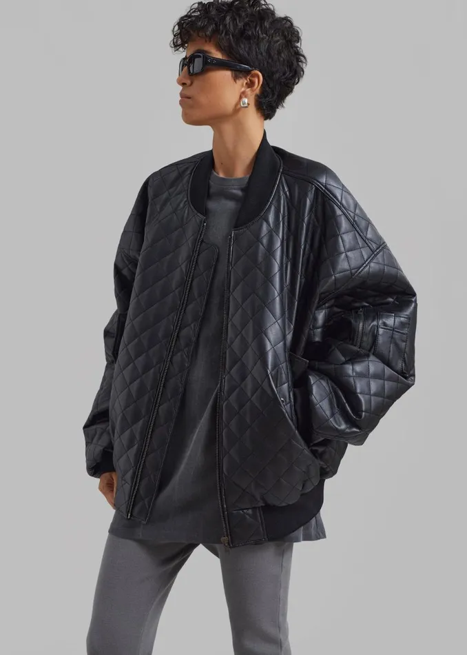 Women The Frankie Shop Outerwear Rosalia Quilted Jacket Black