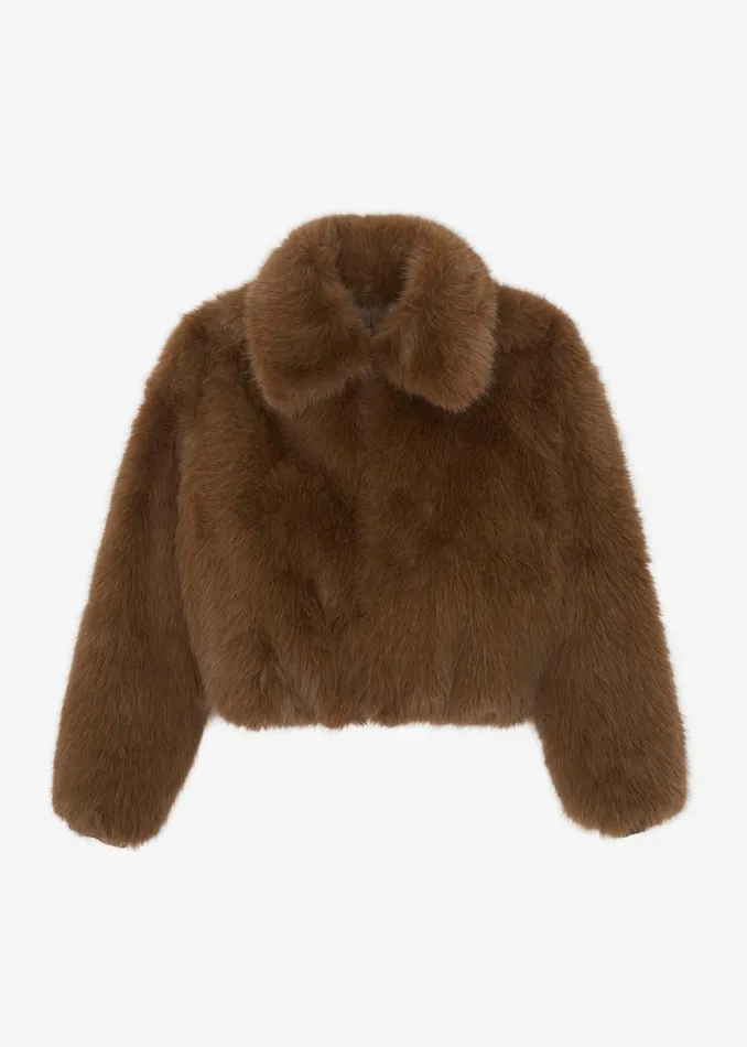 Women The Frankie Shop Outerwear Sabrina Faux Fur Jacket Brown