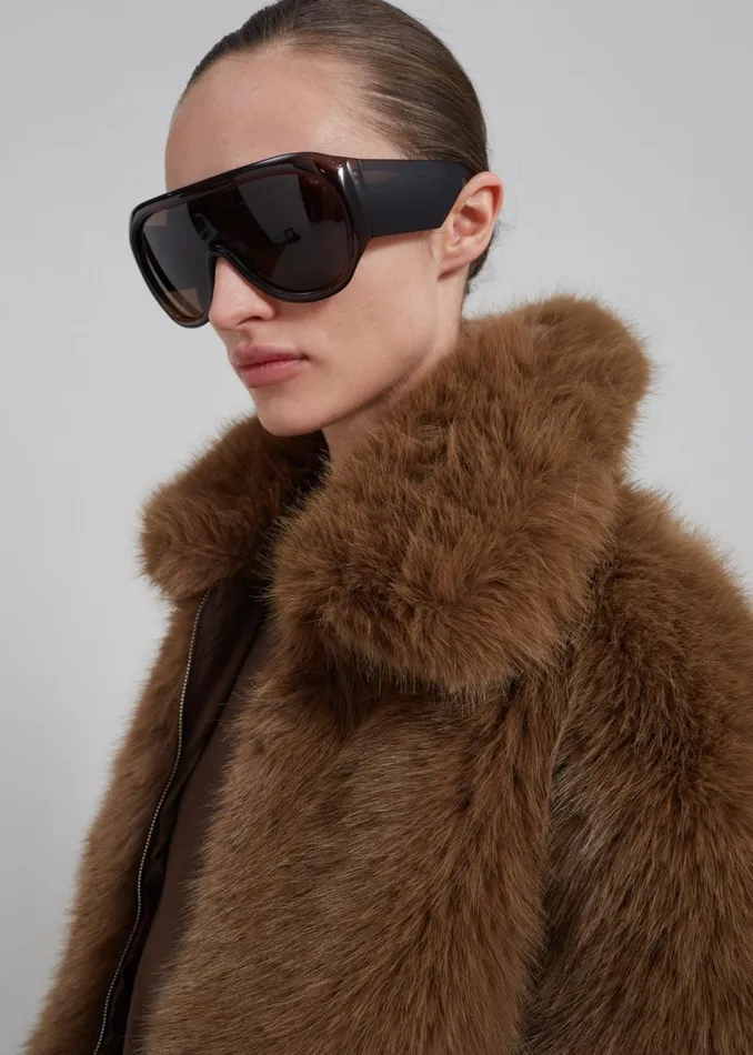 Women The Frankie Shop Outerwear Sabrina Faux Fur Jacket Brown