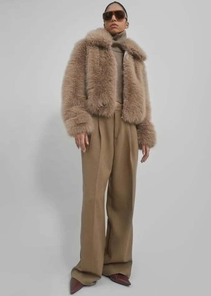 Women The Frankie Shop Outerwear Sabrina Faux Fur Jacket Mocha