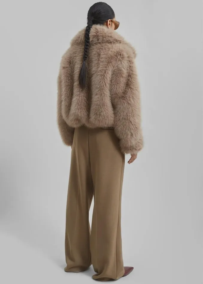 Women The Frankie Shop Outerwear Sabrina Faux Fur Jacket Mocha