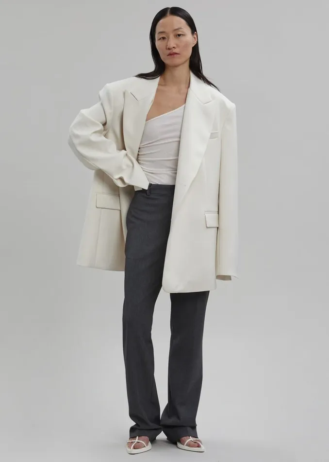 Women The Frankie Shop Outerwear Sadie Oversized Double Breasted Blazer Cream