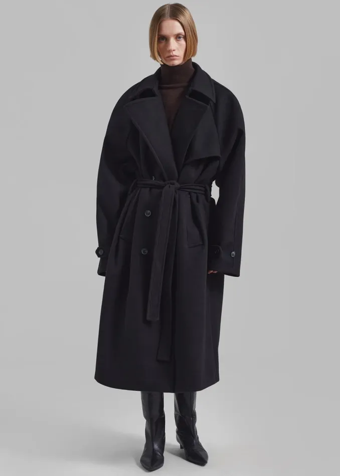 Women The Frankie Shop Outerwear Salem Trench Coat Black