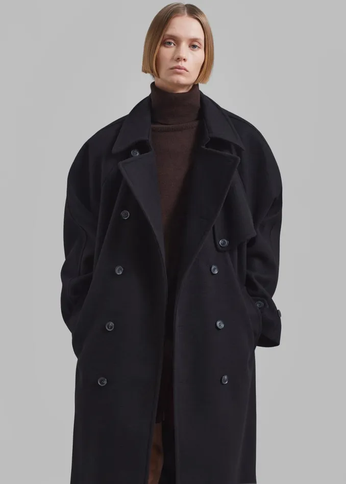 Women The Frankie Shop Outerwear Salem Trench Coat Black