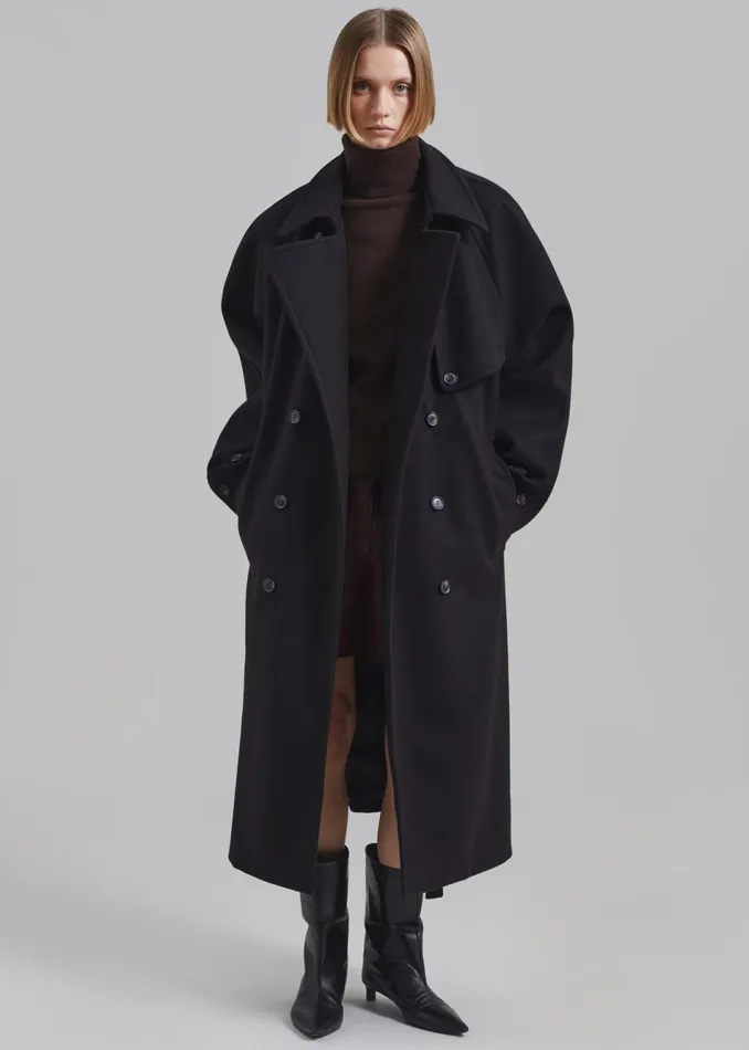 Women The Frankie Shop Outerwear Salem Trench Coat Black