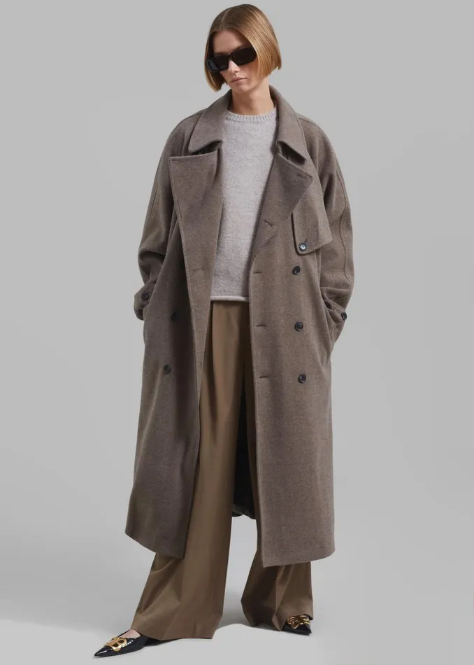 Women The Frankie Shop Outerwear Salem Trench Coat Espresso