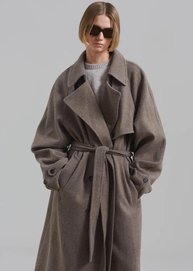Women The Frankie Shop Outerwear Salem Trench Coat Espresso