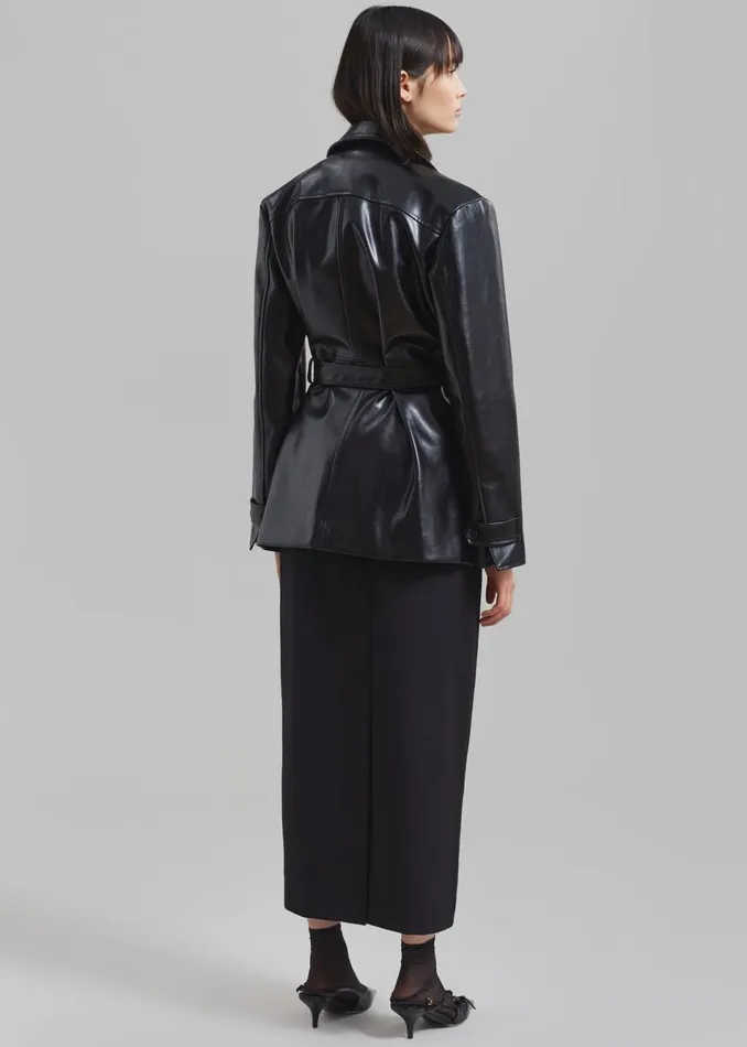 Women The Frankie Shop Outerwear Sawyer Faux Leather Jacket Black