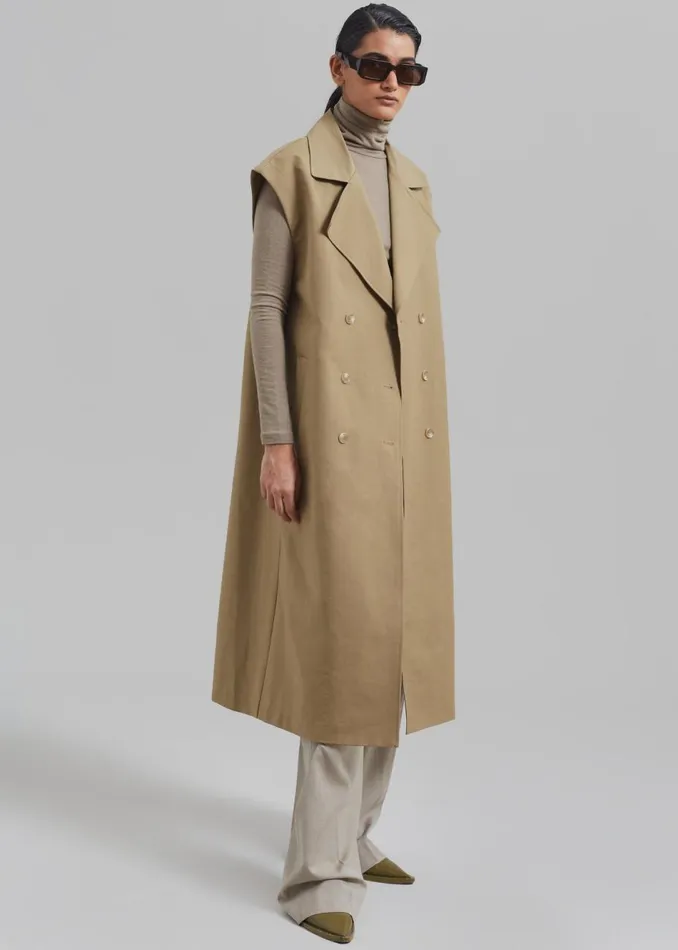Women The Frankie Shop Outerwear Saylor 2Piece Trench Coat Beige
