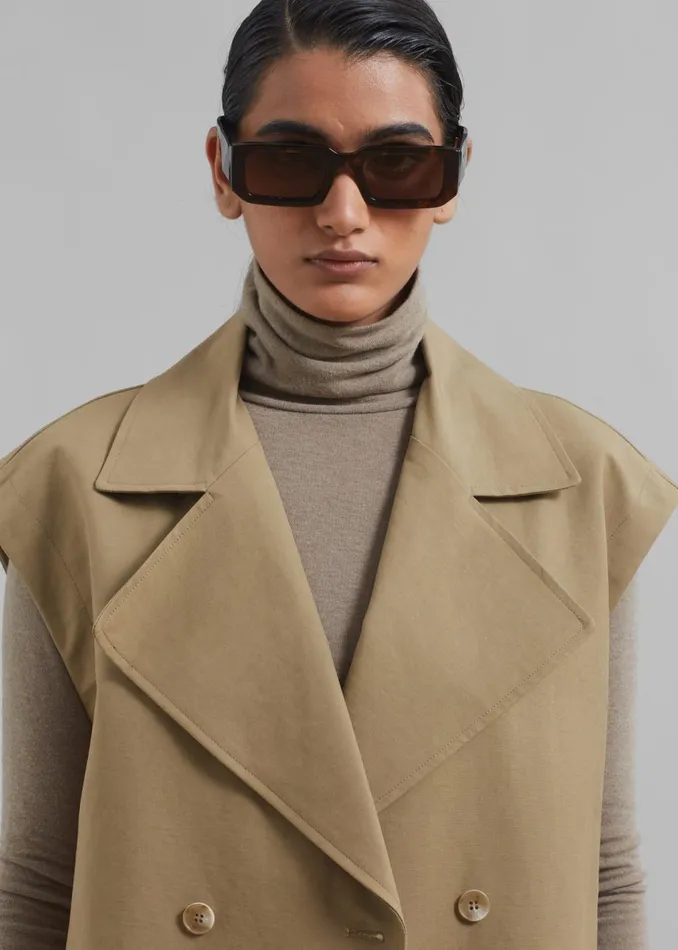 Women The Frankie Shop Outerwear Saylor 2Piece Trench Coat Beige