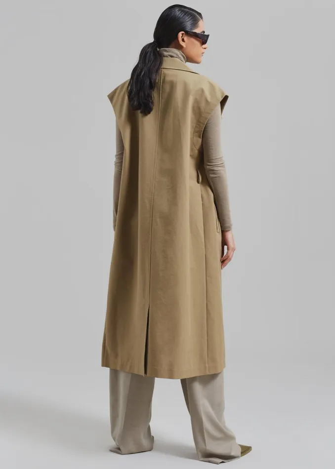 Women The Frankie Shop Outerwear Saylor 2Piece Trench Coat Beige