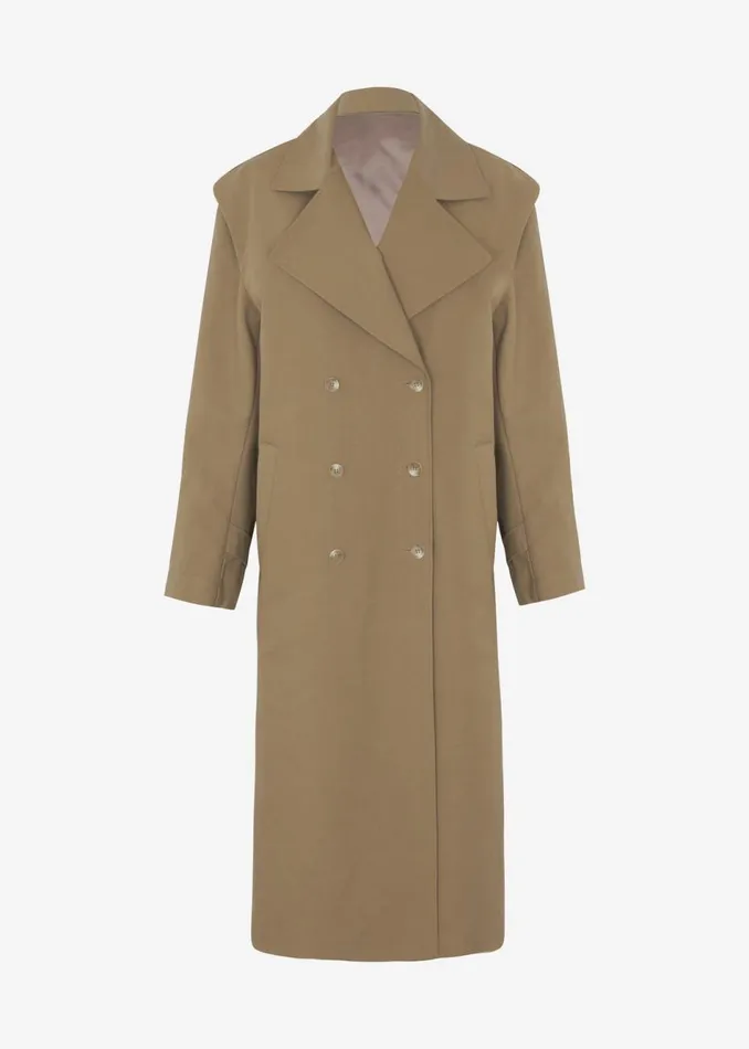 Women The Frankie Shop Outerwear Saylor 2Piece Trench Coat Beige