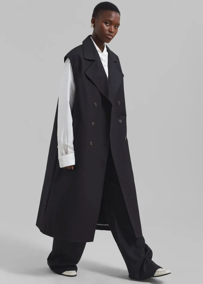 Women The Frankie Shop Outerwear Saylor 2Piece Trench Coat Black
