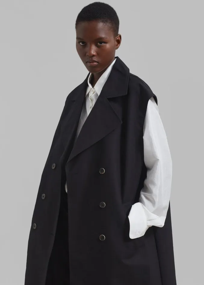 Women The Frankie Shop Outerwear Saylor 2Piece Trench Coat Black