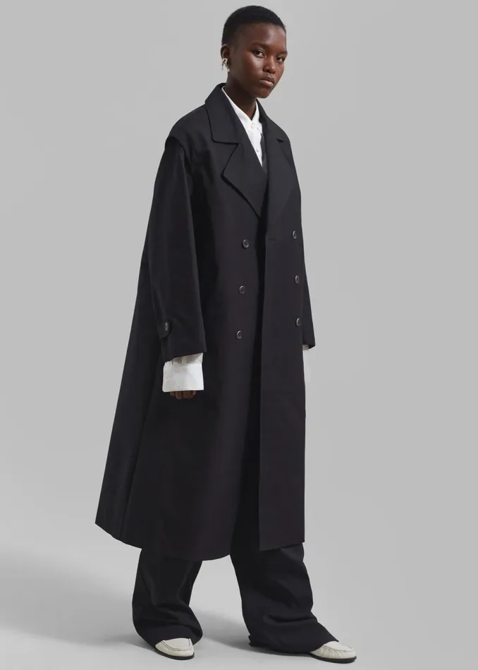 Women The Frankie Shop Outerwear Saylor 2Piece Trench Coat Black