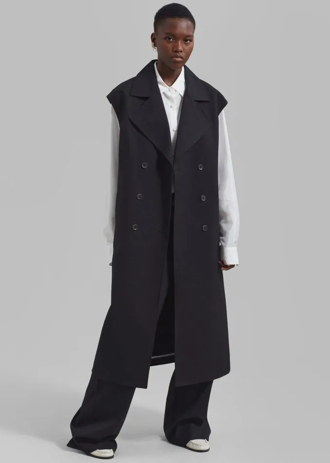 Women The Frankie Shop Outerwear Saylor 2Piece Trench Coat Black