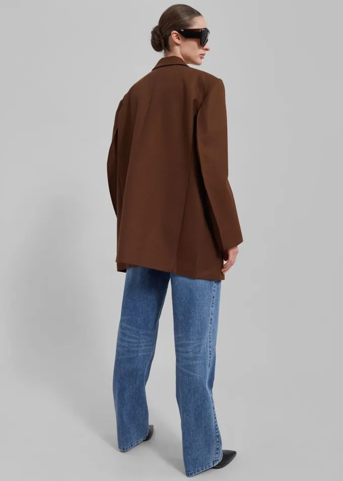Women The Frankie Shop Outerwear Silas Oversized Wool Blazer Brown