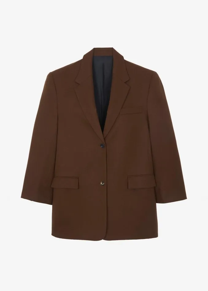 Women The Frankie Shop Outerwear Silas Oversized Wool Blazer Brown