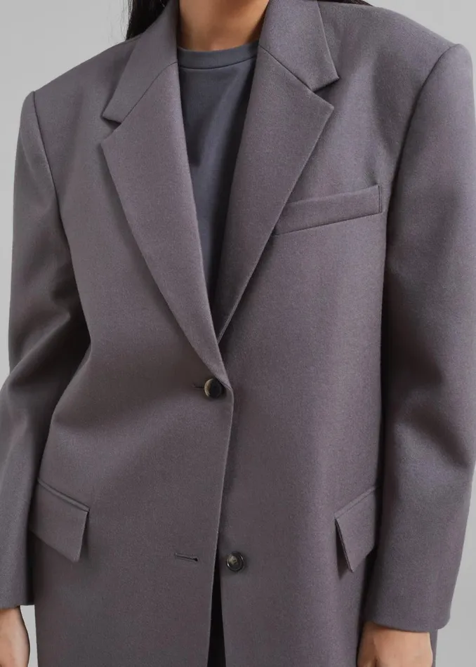 Women The Frankie Shop Outerwear Silas Oversized Wool Blazer Grey