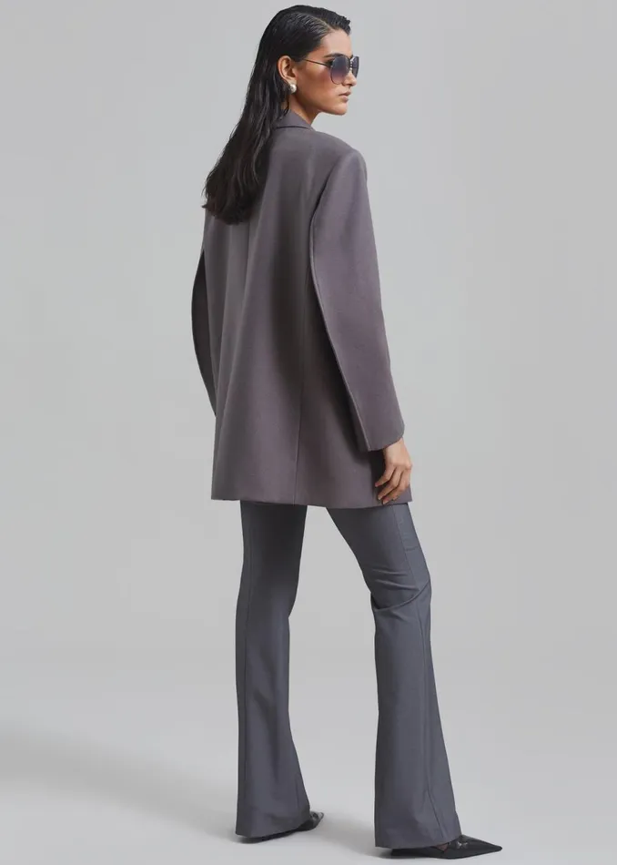 Women The Frankie Shop Outerwear Silas Oversized Wool Blazer Grey