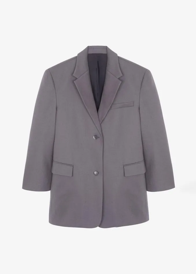 Women The Frankie Shop Outerwear Silas Oversized Wool Blazer Grey