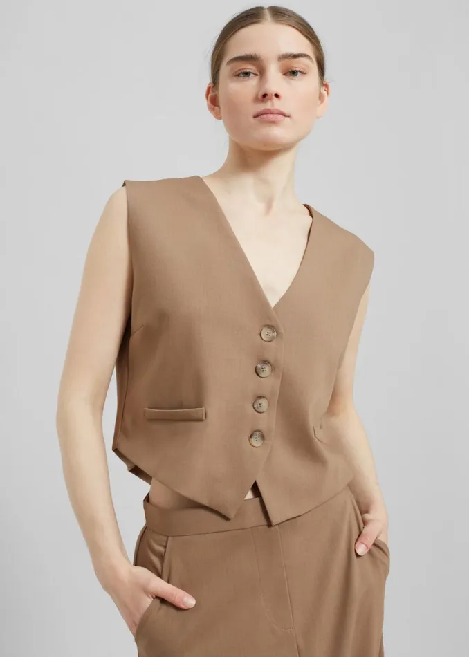 Women The Frankie Shop Outerwear Solaqua The Manon Waistcoat Crme