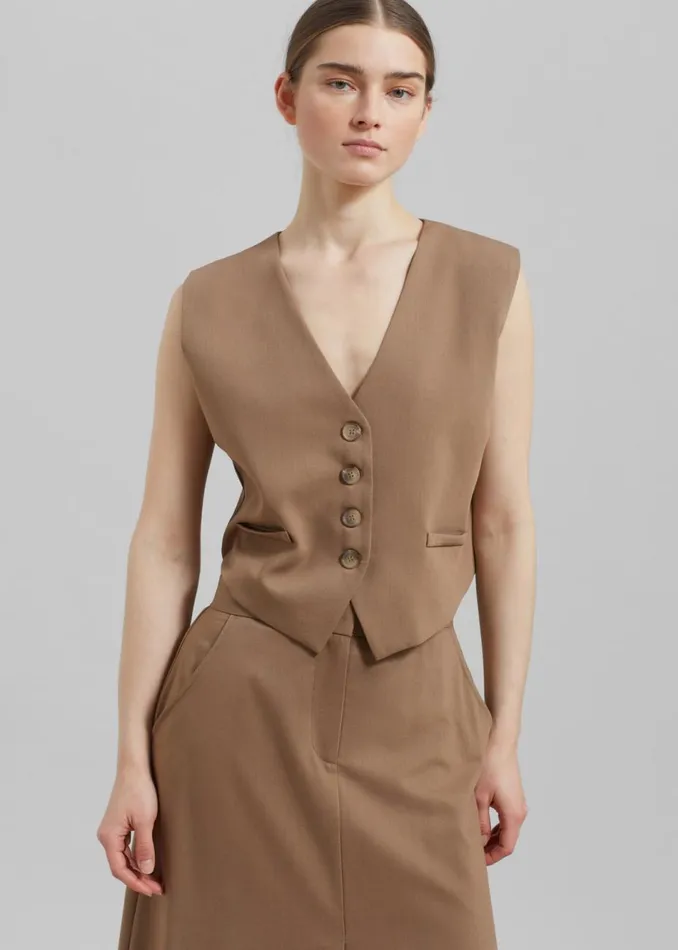 Women The Frankie Shop Outerwear Solaqua The Manon Waistcoat Crme