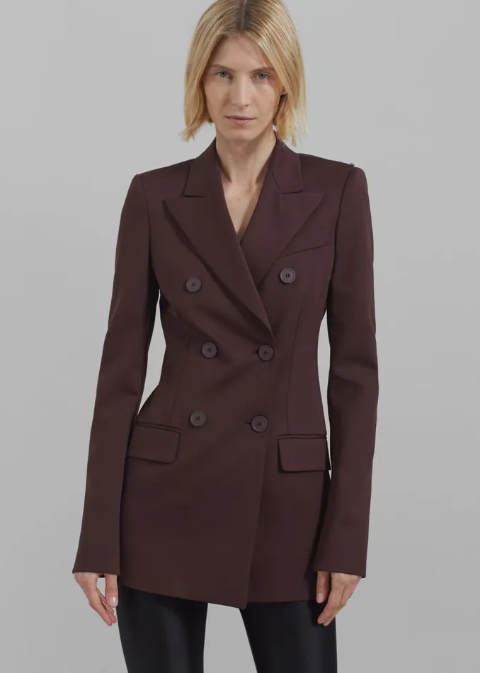 Women The Frankie Shop Outerwear Sportmax Frizzo Scuba Jacket Dark Brown