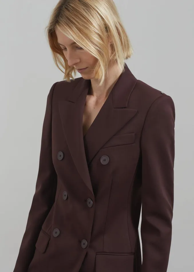 Women The Frankie Shop Outerwear Sportmax Frizzo Scuba Jacket Dark Brown