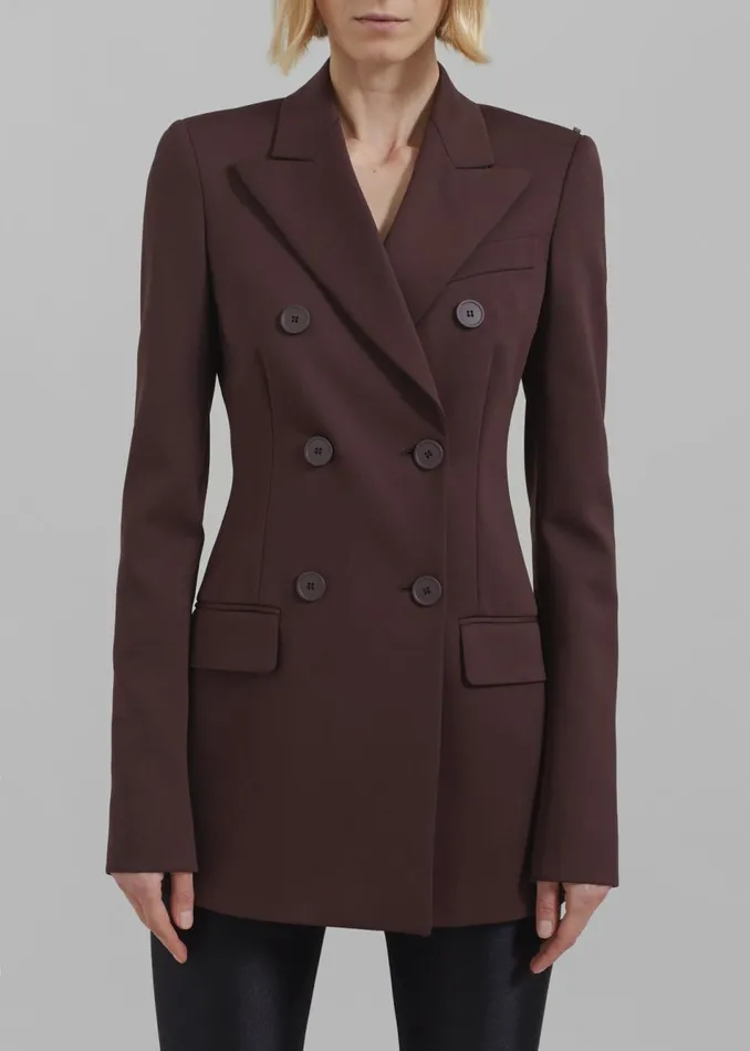 Women The Frankie Shop Outerwear Sportmax Frizzo Scuba Jacket Dark Brown