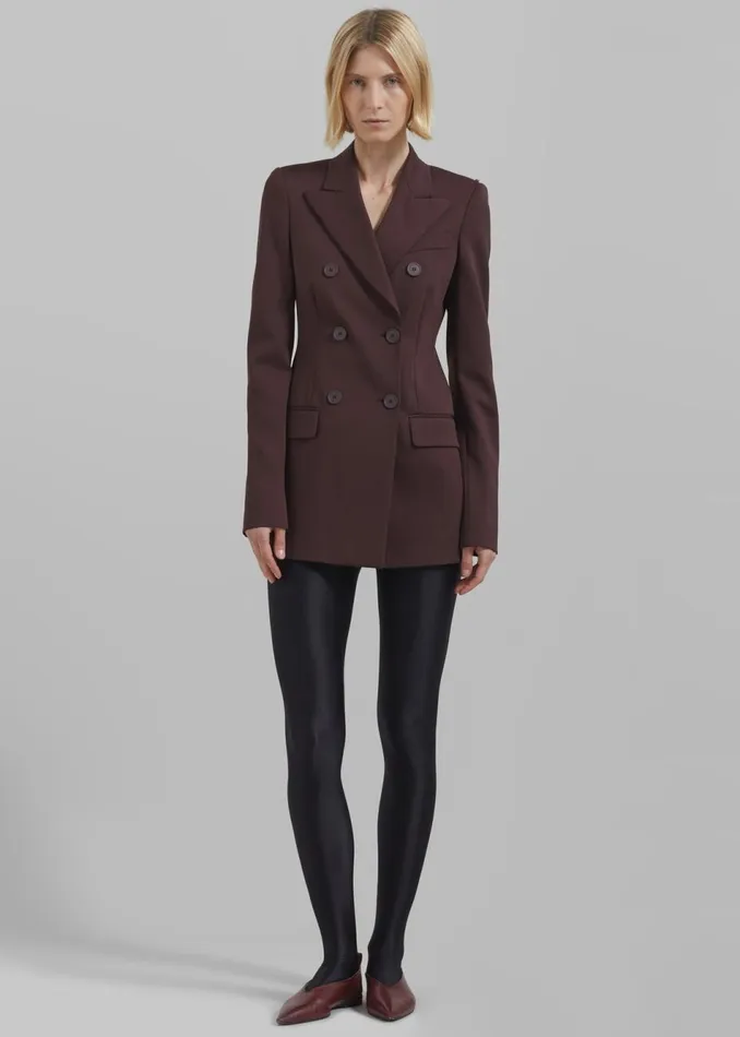 Women The Frankie Shop Outerwear Sportmax Frizzo Scuba Jacket Dark Brown