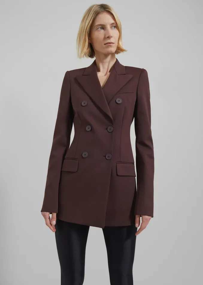 Women The Frankie Shop Outerwear Sportmax Frizzo Scuba Jacket Dark Brown