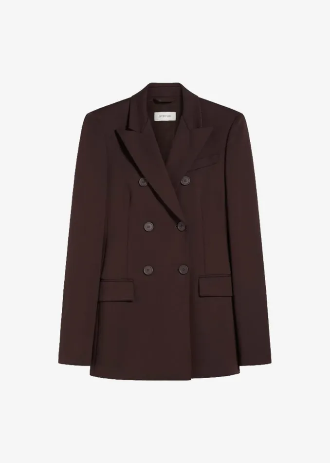 Women The Frankie Shop Outerwear Sportmax Frizzo Scuba Jacket Dark Brown