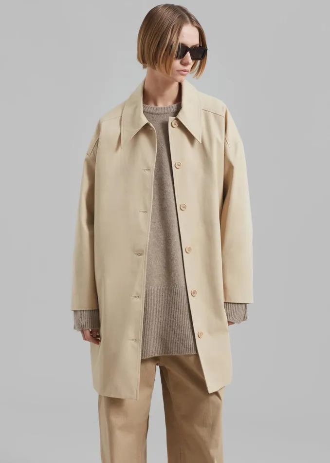 Women The Frankie Shop Outerwear Stevie Peacoat Beige