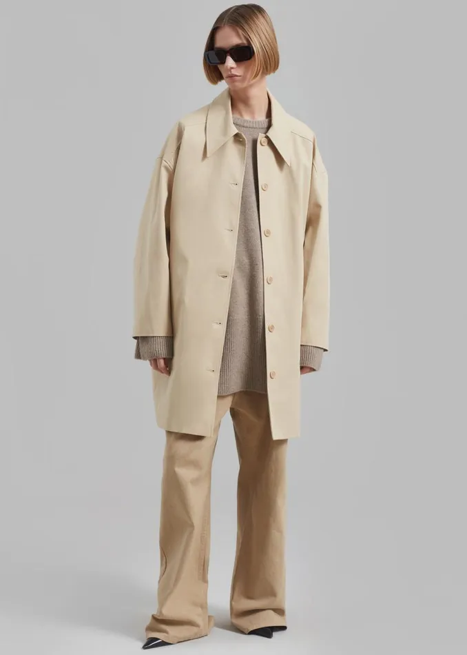 Women The Frankie Shop Outerwear Stevie Peacoat Beige