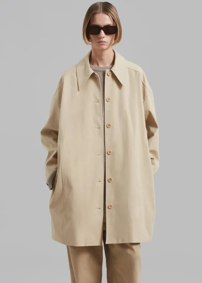 Women The Frankie Shop Outerwear Stevie Peacoat Beige