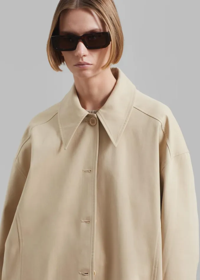 Women The Frankie Shop Outerwear Stevie Peacoat Beige